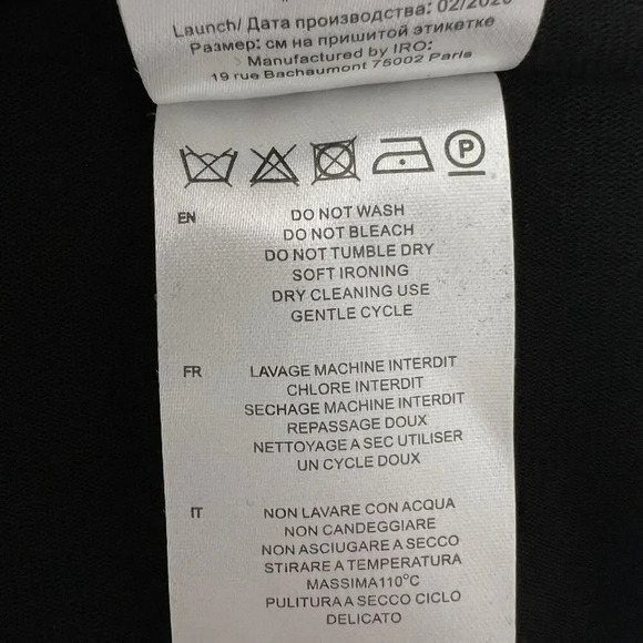 IRO Hime Shimmer Ruffle Bodycon Dress Wrap Black Sparkle Cocktail Size 42/XL - Picture 10 of 11